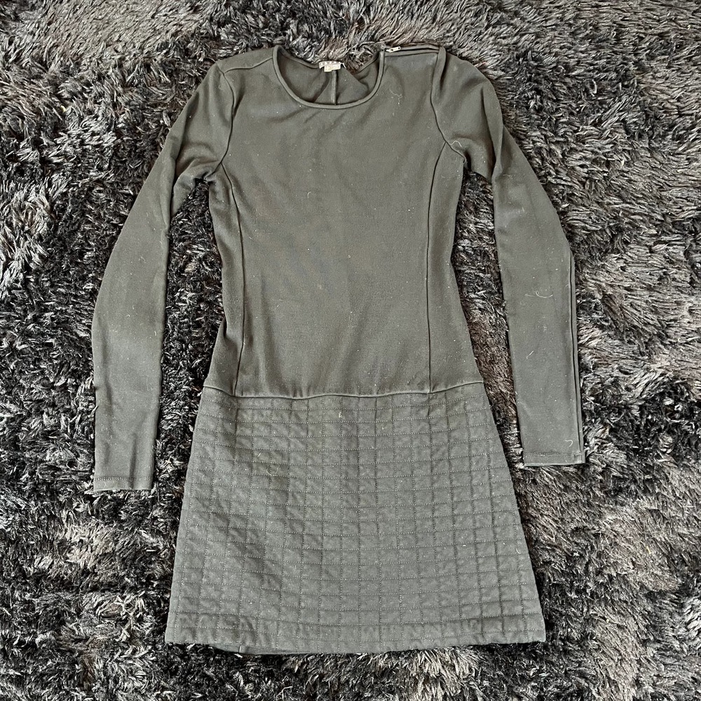 womens small theory long sleeve dress black